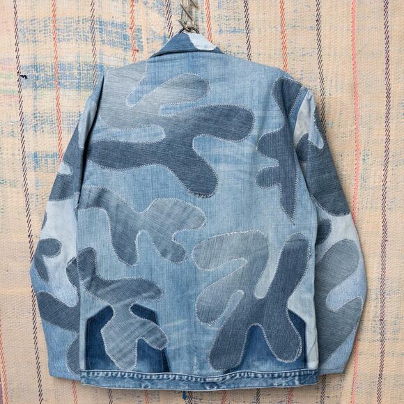 Custom upcycled patchwork denim jacket - Picture 2 of 7